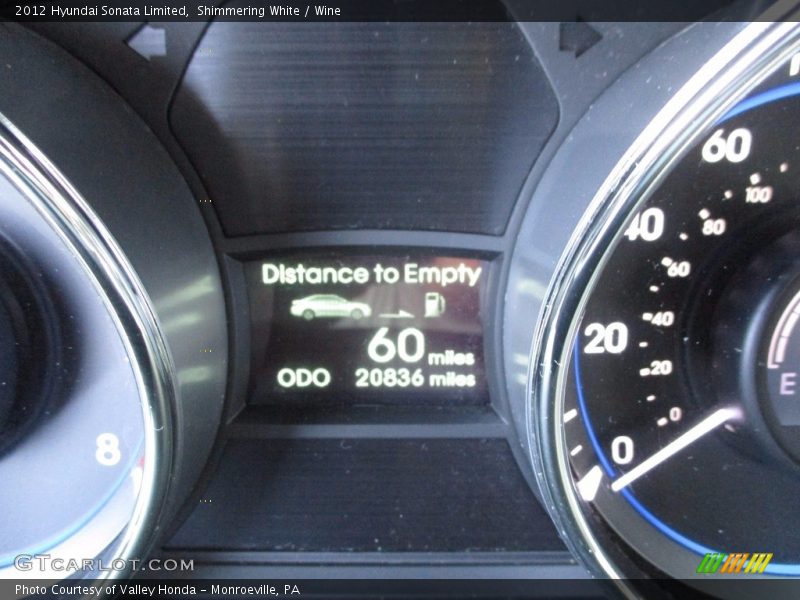 Shimmering White / Wine 2012 Hyundai Sonata Limited