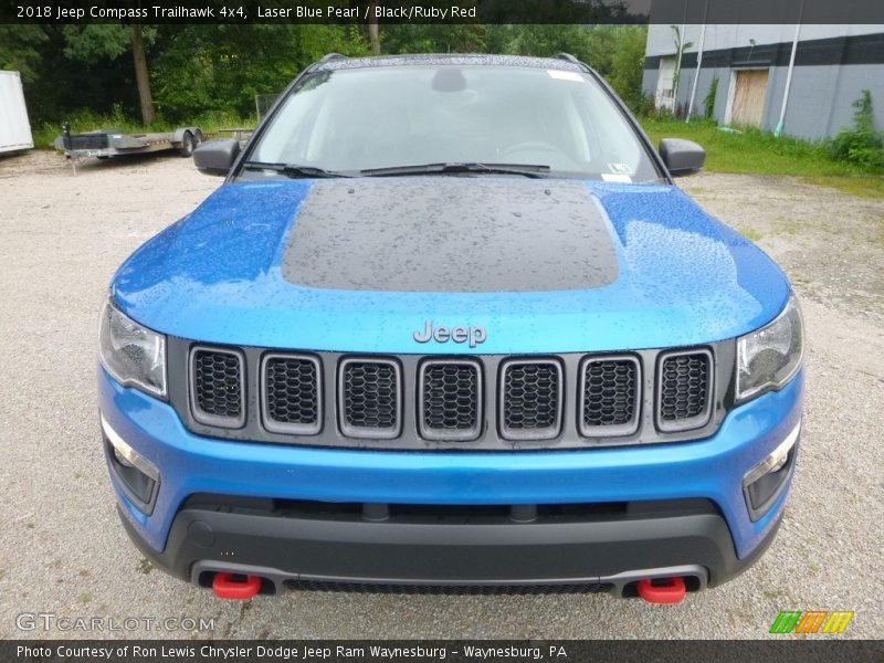 Laser Blue Pearl / Black/Ruby Red 2018 Jeep Compass Trailhawk 4x4