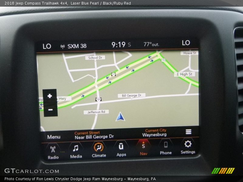 Navigation of 2018 Compass Trailhawk 4x4