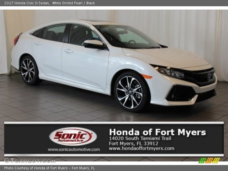White Orchid Pearl / Black 2017 Honda Civic Si Sedan