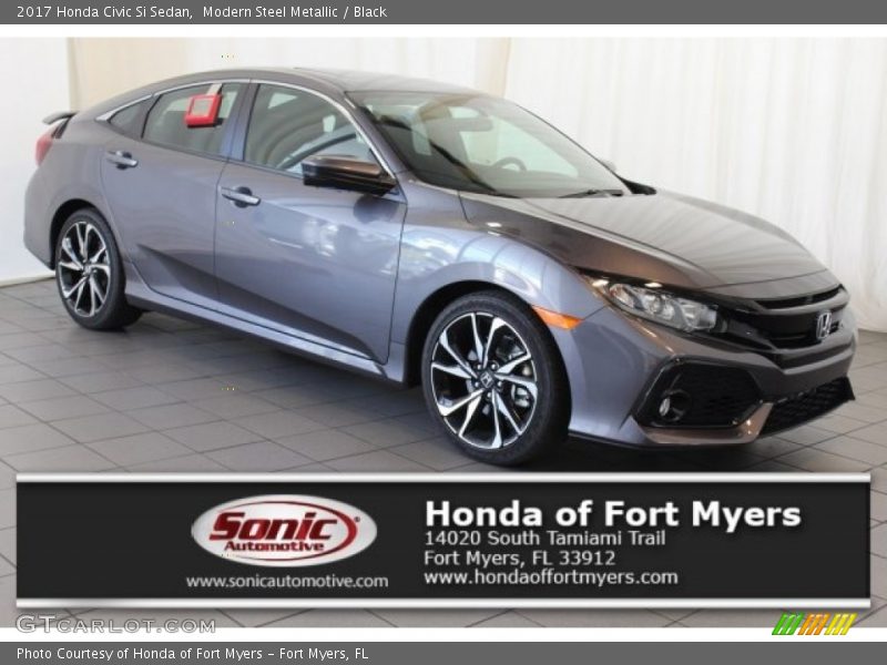 Modern Steel Metallic / Black 2017 Honda Civic Si Sedan