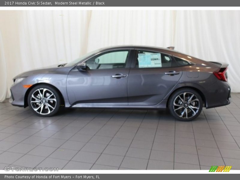 Modern Steel Metallic / Black 2017 Honda Civic Si Sedan