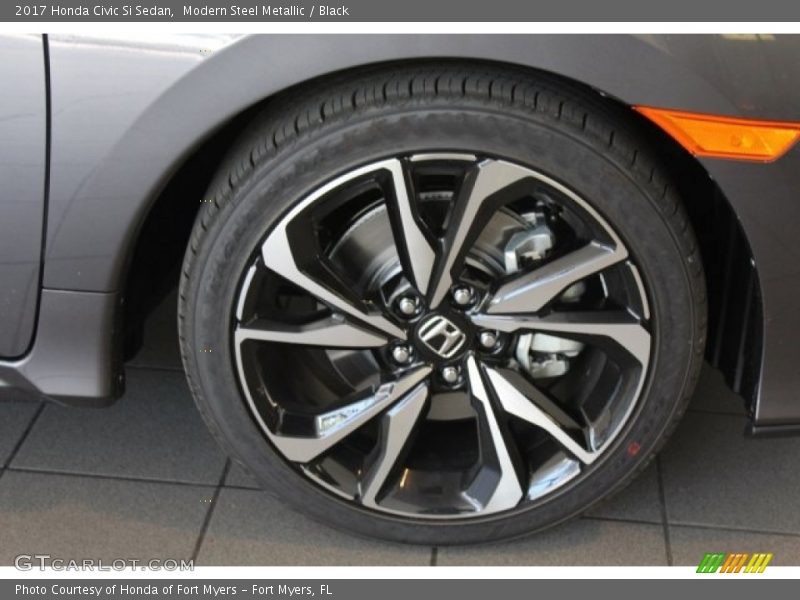 Modern Steel Metallic / Black 2017 Honda Civic Si Sedan