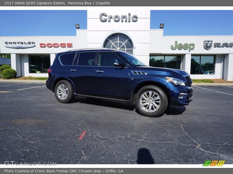 Hermosa Blue / Graphite 2017 Infiniti QX80 Signature Edition
