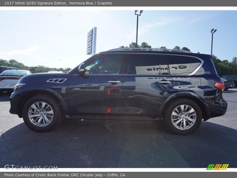 Hermosa Blue / Graphite 2017 Infiniti QX80 Signature Edition