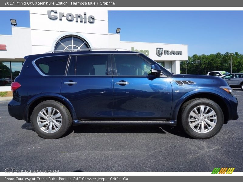 Hermosa Blue / Graphite 2017 Infiniti QX80 Signature Edition