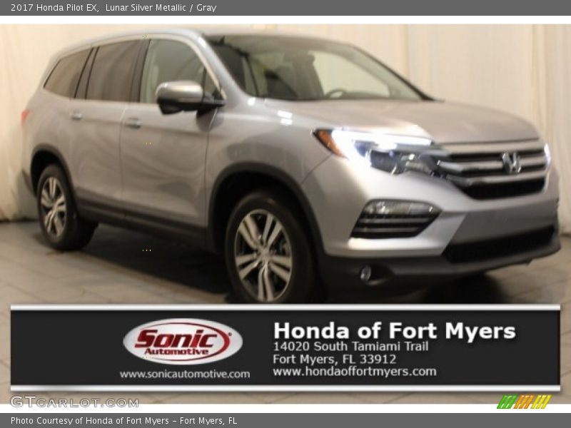 Lunar Silver Metallic / Gray 2017 Honda Pilot EX