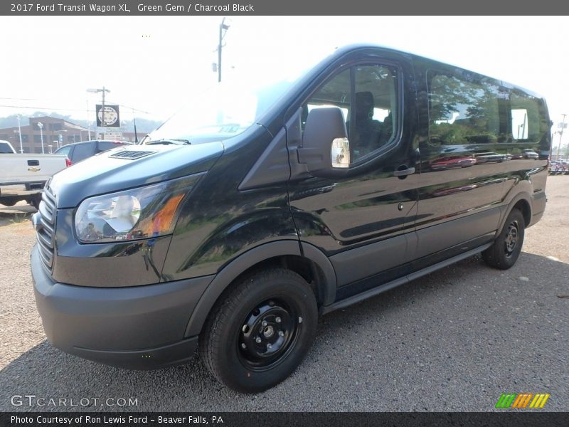 Green Gem / Charcoal Black 2017 Ford Transit Wagon XL
