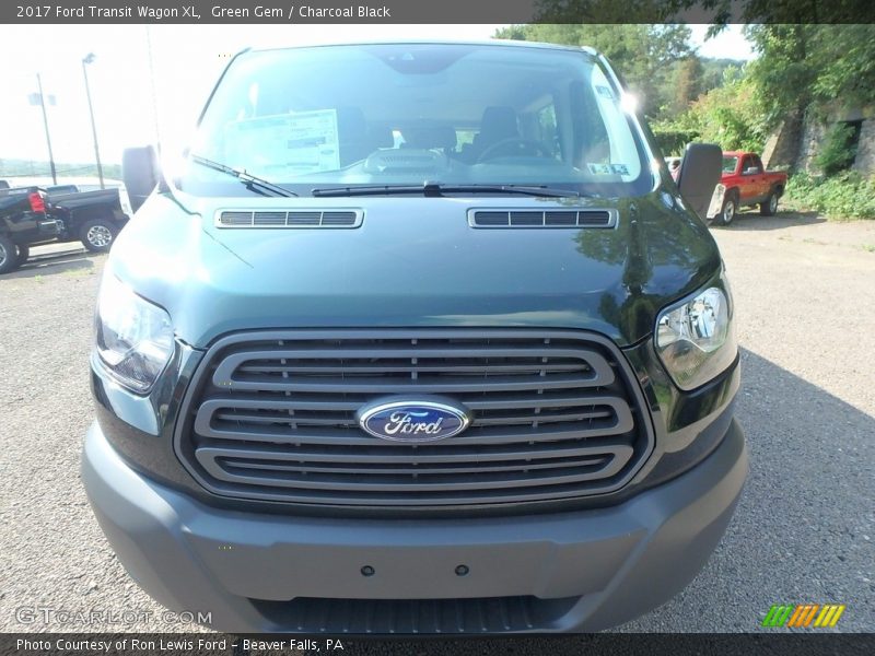 Green Gem / Charcoal Black 2017 Ford Transit Wagon XL