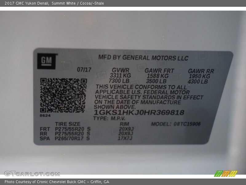 Summit White / Cocoa/­Shale 2017 GMC Yukon Denali