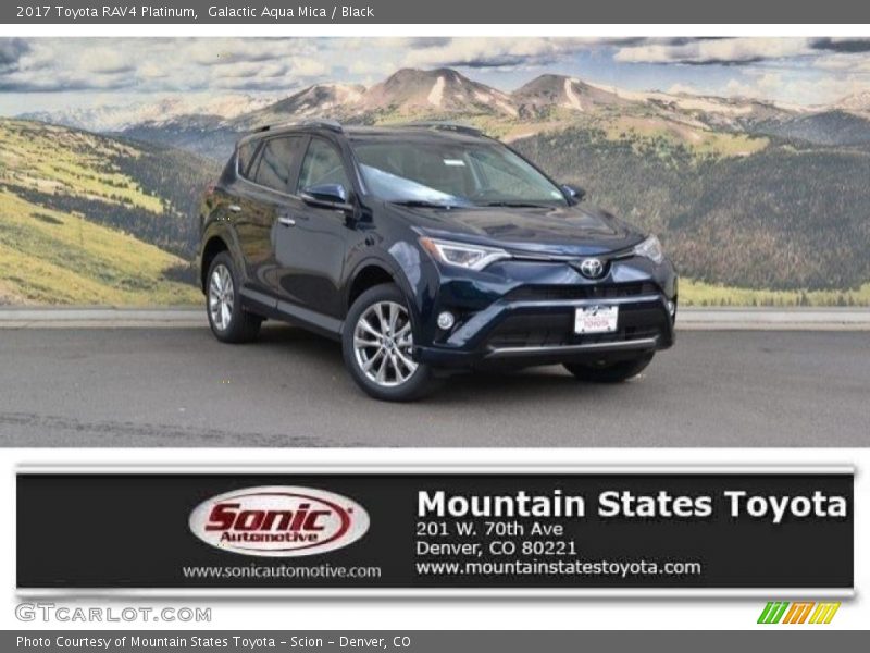 Galactic Aqua Mica / Black 2017 Toyota RAV4 Platinum