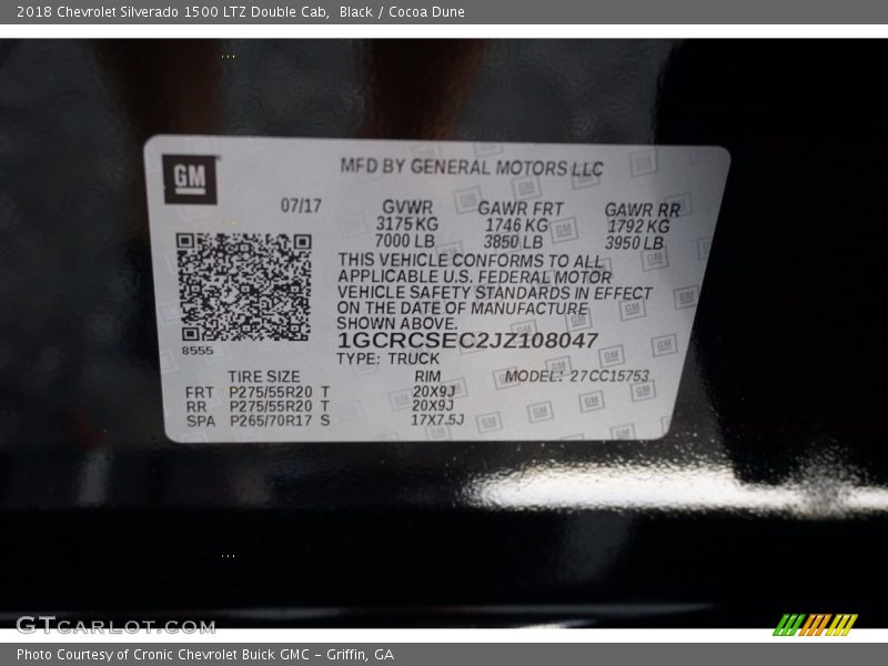 Black / Cocoa Dune 2018 Chevrolet Silverado 1500 LTZ Double Cab