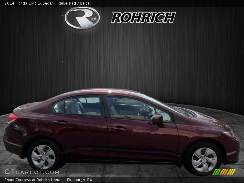 Rallye Red / Beige 2014 Honda Civic LX Sedan