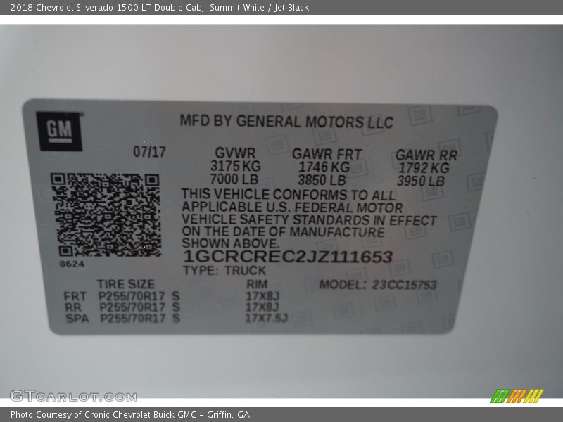 Summit White / Jet Black 2018 Chevrolet Silverado 1500 LT Double Cab