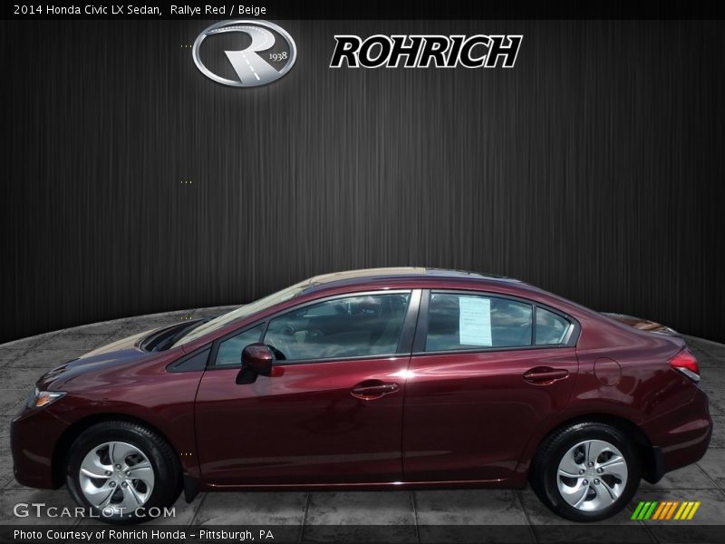 Rallye Red / Beige 2014 Honda Civic LX Sedan