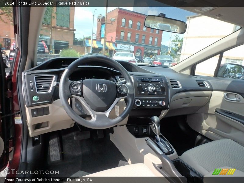 Rallye Red / Beige 2014 Honda Civic LX Sedan