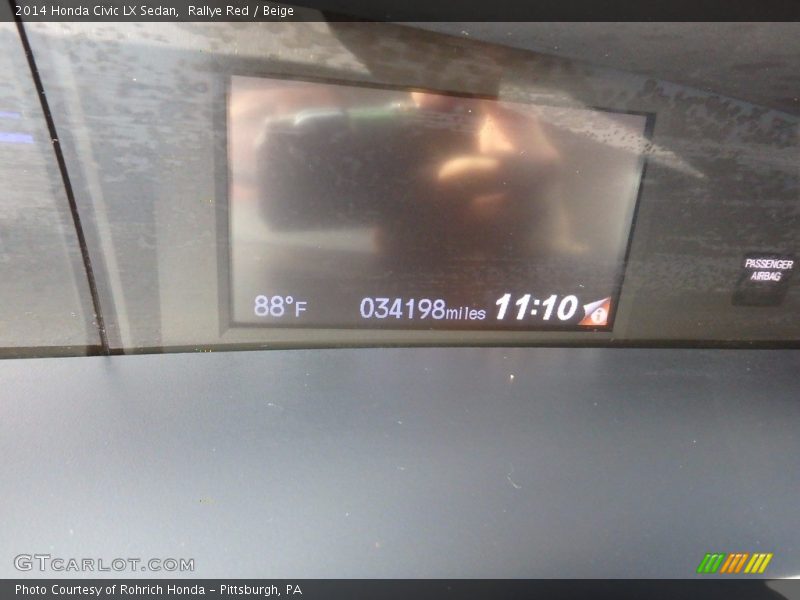 Rallye Red / Beige 2014 Honda Civic LX Sedan