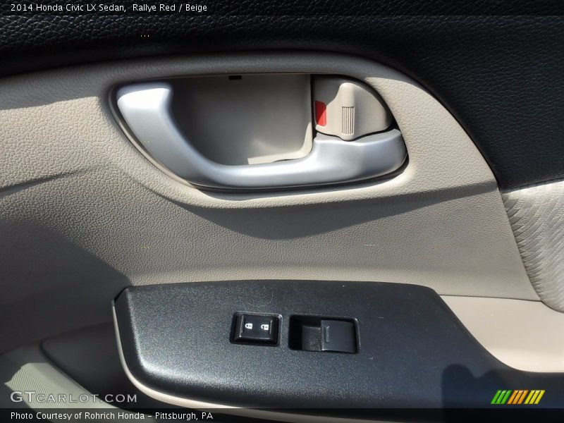 Rallye Red / Beige 2014 Honda Civic LX Sedan