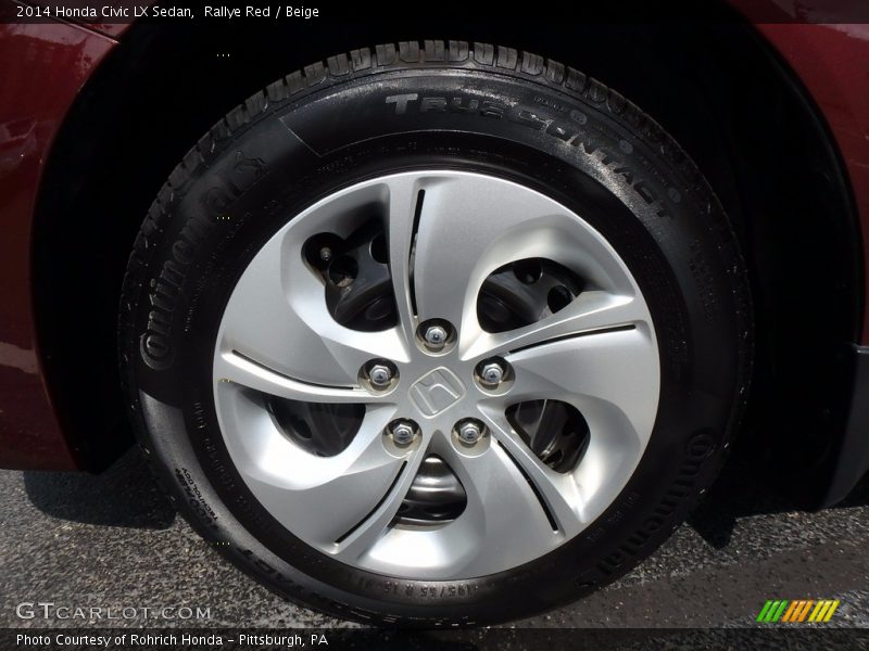 Rallye Red / Beige 2014 Honda Civic LX Sedan