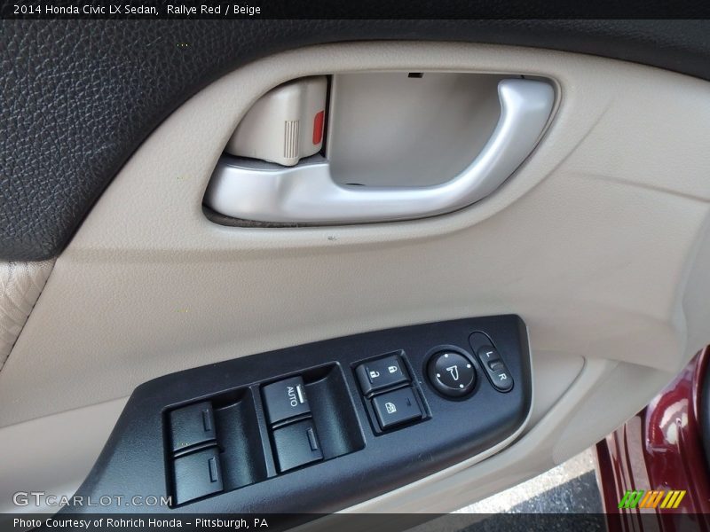 Rallye Red / Beige 2014 Honda Civic LX Sedan