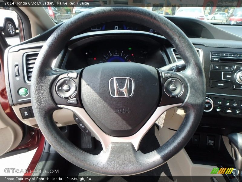 Rallye Red / Beige 2014 Honda Civic LX Sedan