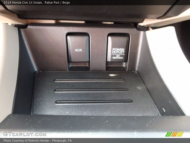 Rallye Red / Beige 2014 Honda Civic LX Sedan