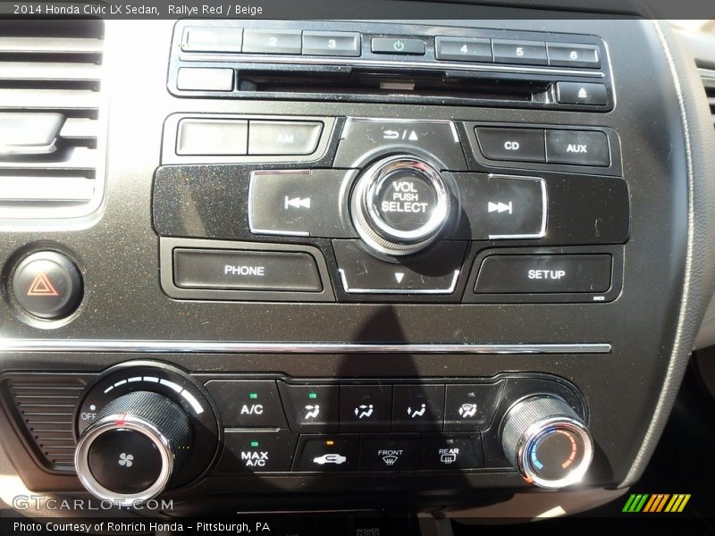 Rallye Red / Beige 2014 Honda Civic LX Sedan