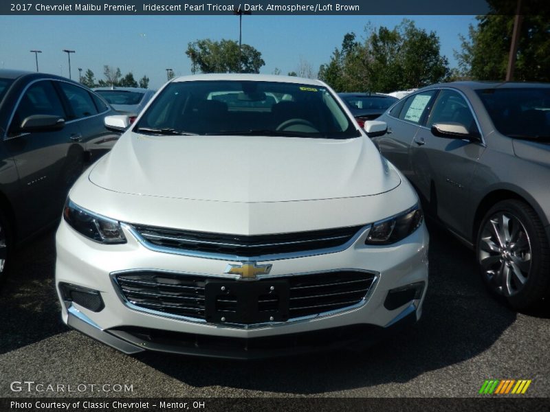 Iridescent Pearl Tricoat / Dark Atmosphere/Loft Brown 2017 Chevrolet Malibu Premier