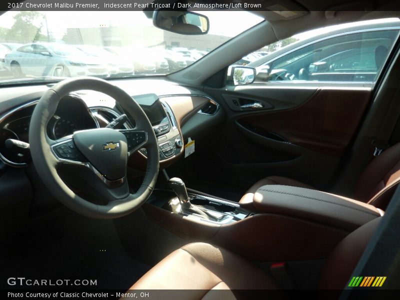 Iridescent Pearl Tricoat / Dark Atmosphere/Loft Brown 2017 Chevrolet Malibu Premier