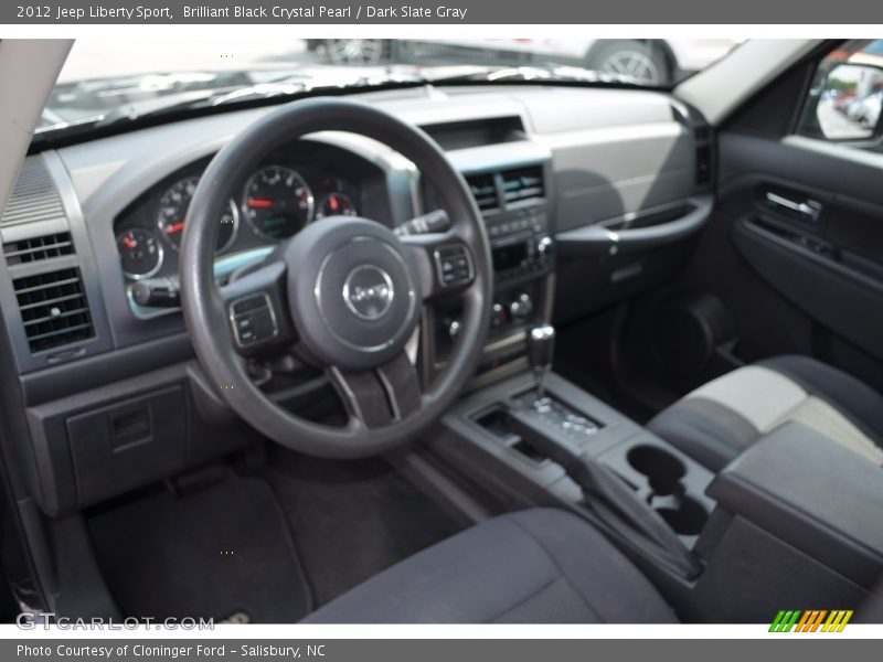 Brilliant Black Crystal Pearl / Dark Slate Gray 2012 Jeep Liberty Sport