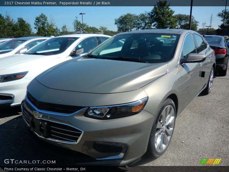 Pepperdust Metallic / Jet Black 2017 Chevrolet Malibu Premier