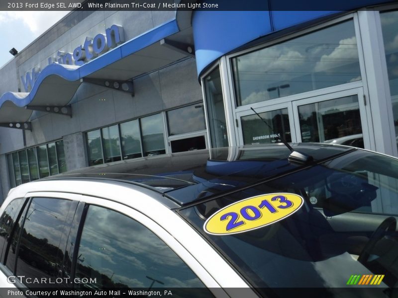 White Platinum Tri-Coat / Medium Light Stone 2013 Ford Edge SEL AWD