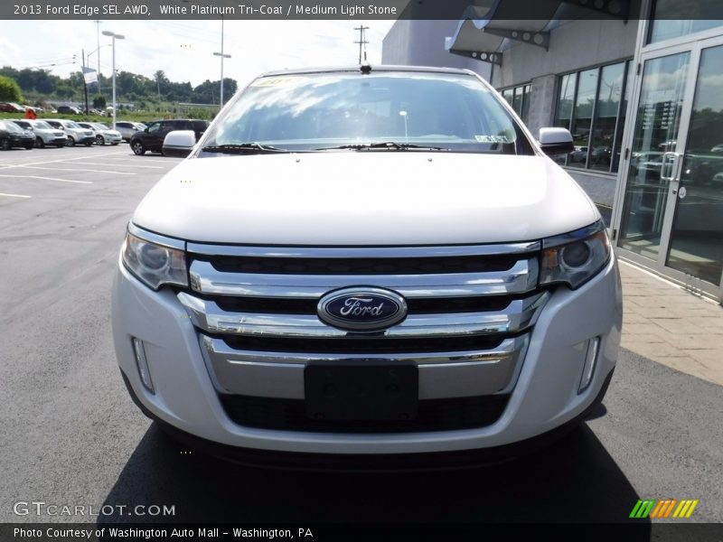 White Platinum Tri-Coat / Medium Light Stone 2013 Ford Edge SEL AWD