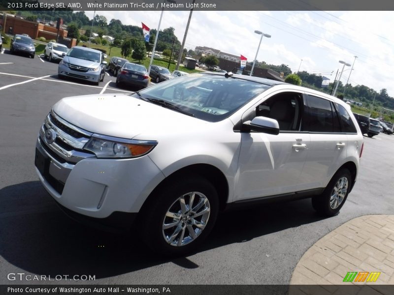 White Platinum Tri-Coat / Medium Light Stone 2013 Ford Edge SEL AWD