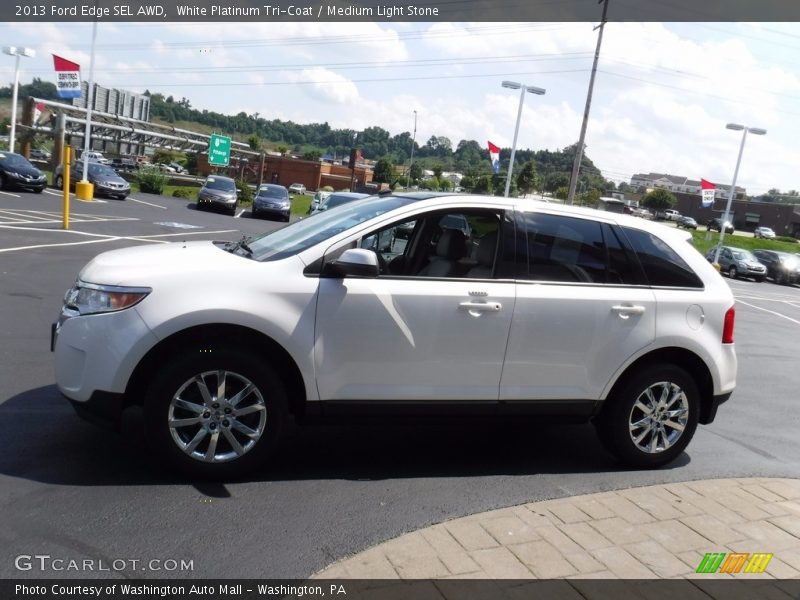 White Platinum Tri-Coat / Medium Light Stone 2013 Ford Edge SEL AWD
