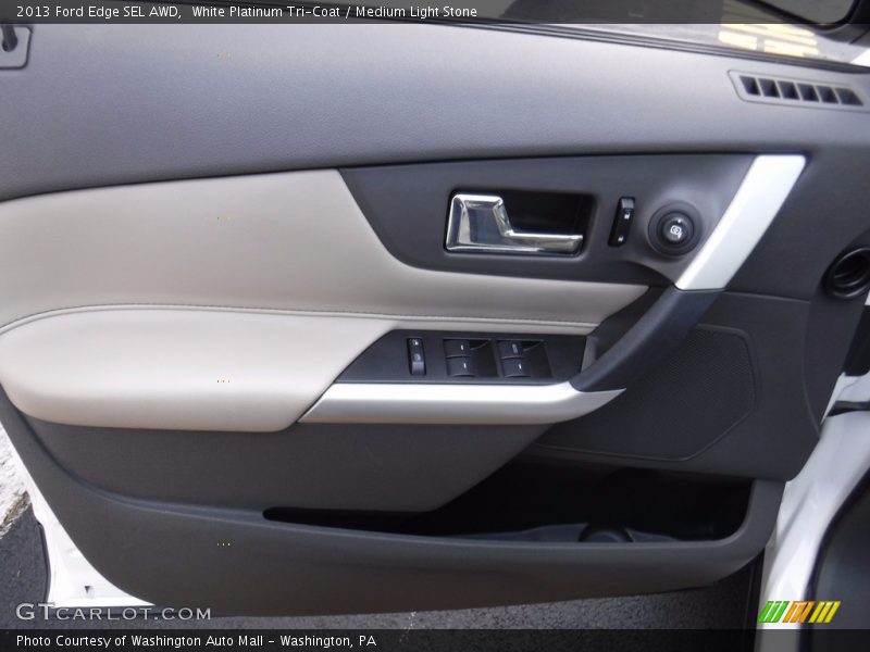 White Platinum Tri-Coat / Medium Light Stone 2013 Ford Edge SEL AWD