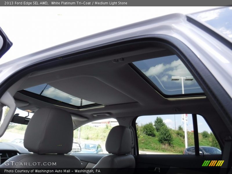 White Platinum Tri-Coat / Medium Light Stone 2013 Ford Edge SEL AWD