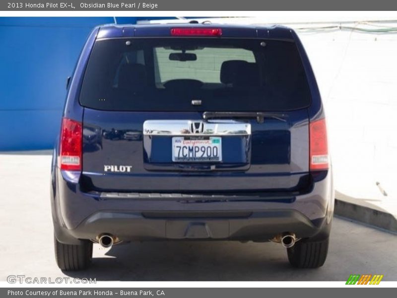 Obsidian Blue Pearl / Beige 2013 Honda Pilot EX-L