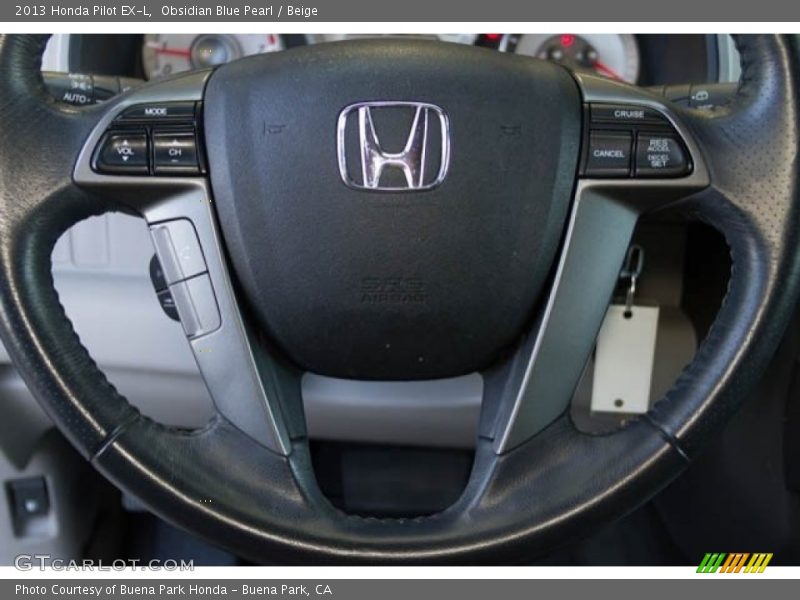 Obsidian Blue Pearl / Beige 2013 Honda Pilot EX-L