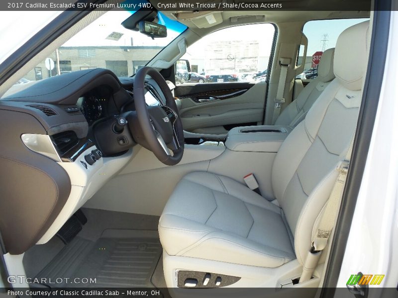 Crystal White Tricoat / Shale/Cocoa Accents 2017 Cadillac Escalade ESV Premium Luxury 4WD