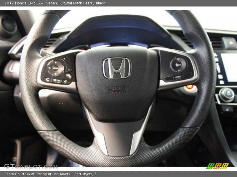 Crystal Black Pearl / Black 2017 Honda Civic EX-T Sedan