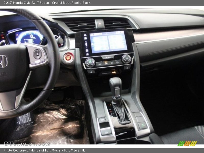 Crystal Black Pearl / Black 2017 Honda Civic EX-T Sedan