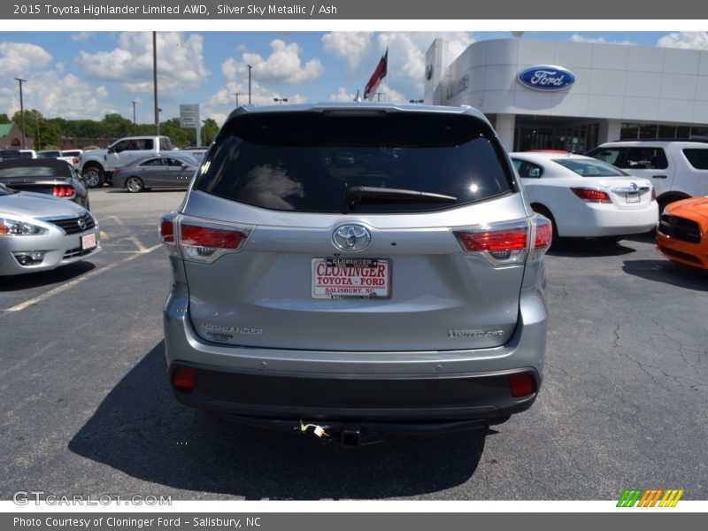 Silver Sky Metallic / Ash 2015 Toyota Highlander Limited AWD
