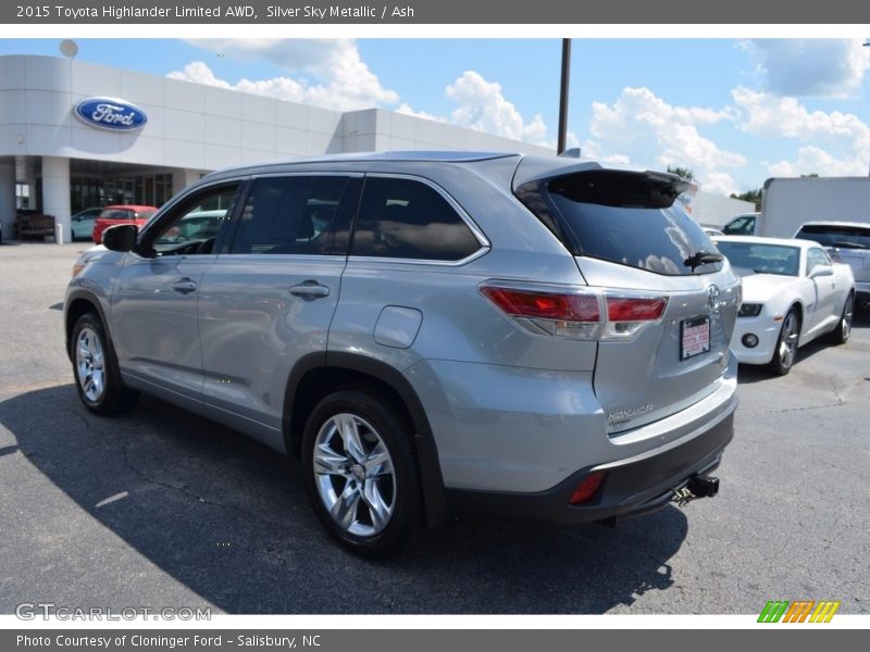 Silver Sky Metallic / Ash 2015 Toyota Highlander Limited AWD