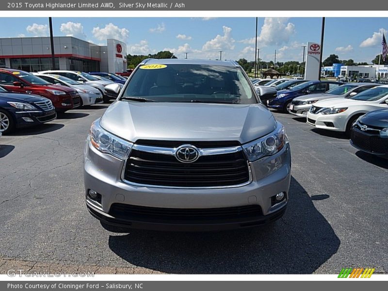 Silver Sky Metallic / Ash 2015 Toyota Highlander Limited AWD