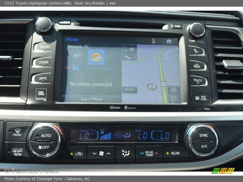 Silver Sky Metallic / Ash 2015 Toyota Highlander Limited AWD