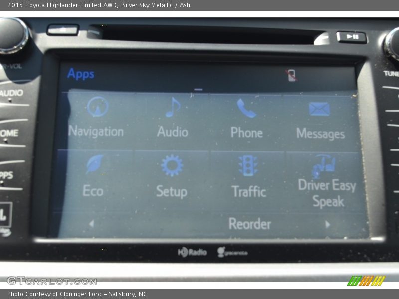 Silver Sky Metallic / Ash 2015 Toyota Highlander Limited AWD
