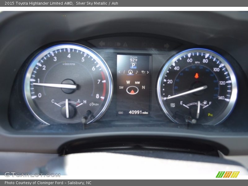 Silver Sky Metallic / Ash 2015 Toyota Highlander Limited AWD