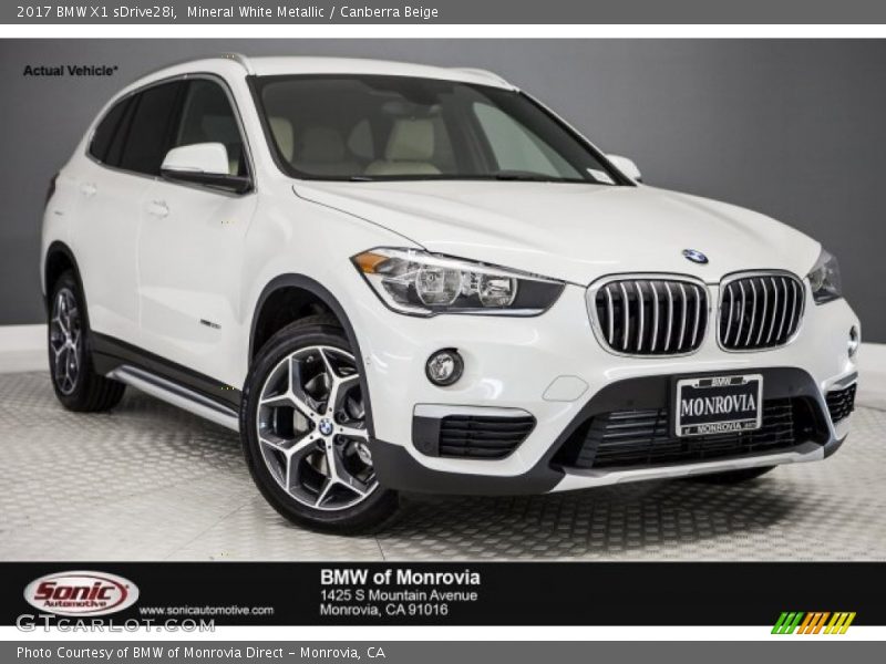Mineral White Metallic / Canberra Beige 2017 BMW X1 sDrive28i