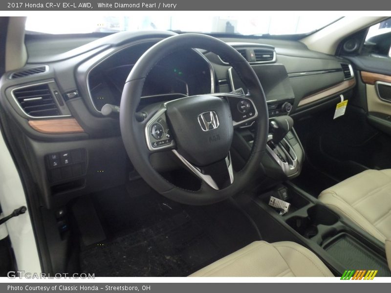 White Diamond Pearl / Ivory 2017 Honda CR-V EX-L AWD
